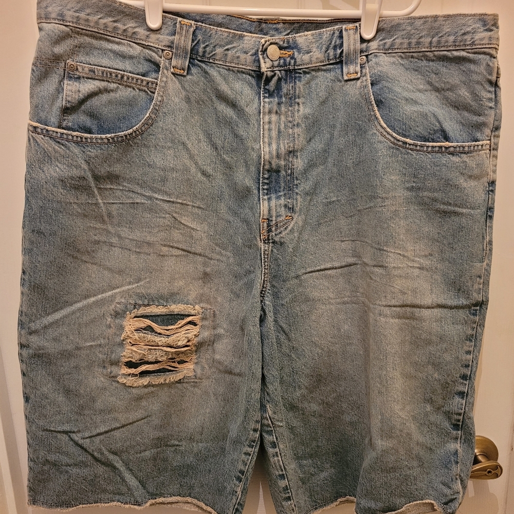 Structure men's distress jeans oversized Baggy Shorts 100% Cotton!